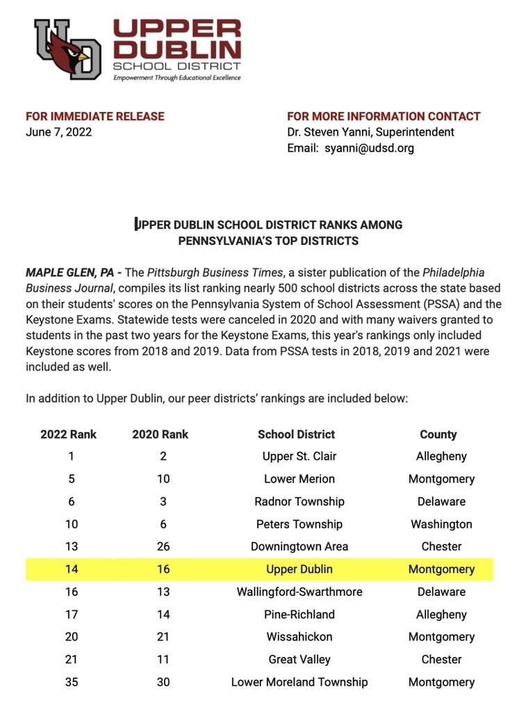 Live Feed Upper Dublin School District